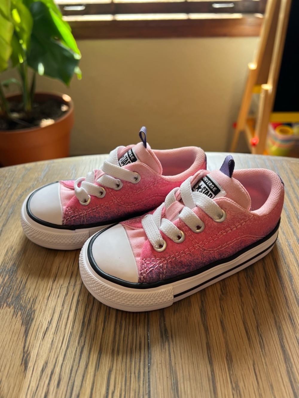 Converse Pink + Purple Ombre Canvas Low-Top Sneakers